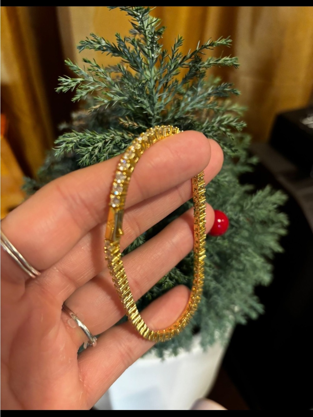 Gold Tone Tennis Bracelet - Elegant Women’s Jewelry